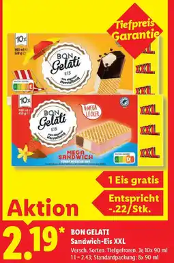 Lidl BON GELATI Sandwich-Eis XXL Angebot