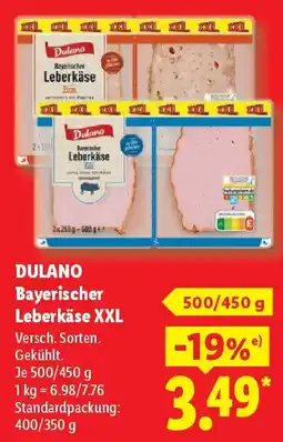 Lidl DULANO Bayerischer Leberkäse XXL Angebot