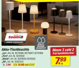 toom Baumarkt Akku-Tischleuchte Angebot