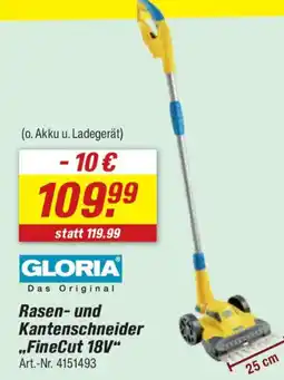 toom Baumarkt GLORIA Rasen- und Kantenschneider „FineCut 18V“ Angebot