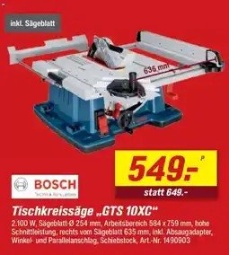 toom Baumarkt BOSCH Tischkreissäge „GTS 10XC“ Angebot