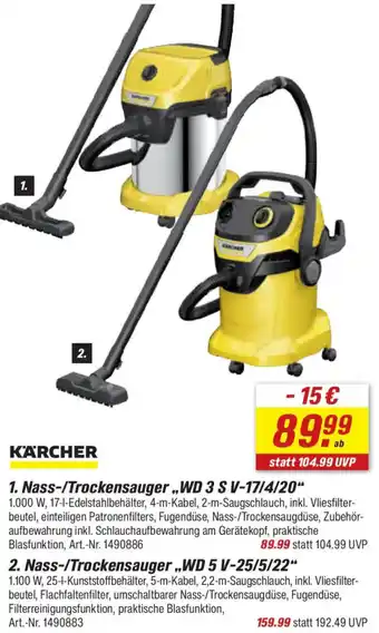 KÄRCHER Nass-/Trockensauger „WD 3 S V-17/4/20“