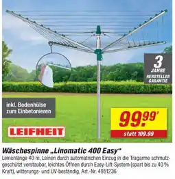 toom Baumarkt Wäschespinne „Linomatic 400 Easy“ LEIFHEIT Angebot