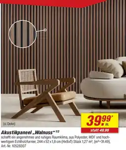 toom Baumarkt Akustikpaneel „Walnuss“ 1/2 Angebot