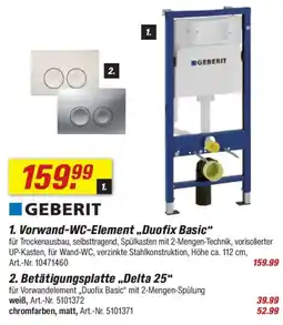 toom Baumarkt GEBERIT Vorwand-WC-Element „Duofix Basic“ Angebot