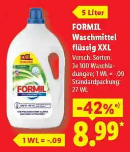 Lidl FORMIL Waschmittel flüssig XXL Angebot