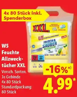 Lidl W5 Feuchte Allzwecktücher XXL Angebot