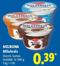 Lidl MILBONA Milchreis Angebot