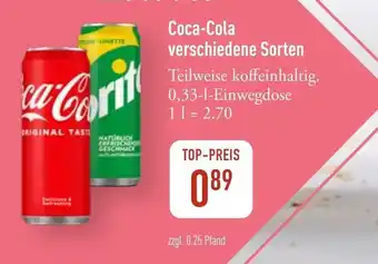 Coca-Cola verschiedene Sorten