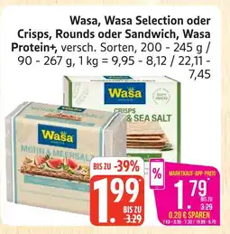 Marktkauf Wasa selection oder crisps, rounds oder sandwich Angebot
