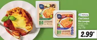 Lidl Chef Select Bio Lasagne 400g Angebot