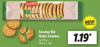 Lidl Sondey Bio Hafer Cookies 175g Angebot