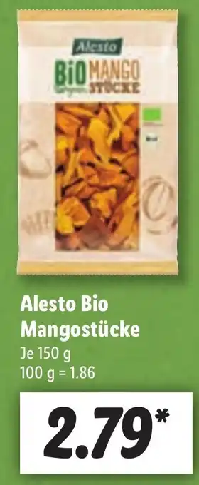 Lidl Alesto Bio Mangostücke 150g Angebot