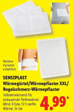 Lidl SENSIPLAST Wärmegürtel/Wärmepflaster XXL/ Regelschmerz-Wärmepflaster Angebot