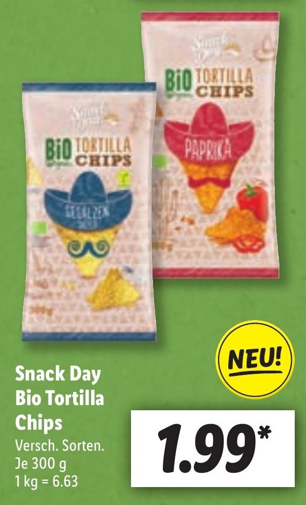 Snack Day Bio Tortilla Chips 300g Angebot bei Lidl