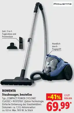 Lidl ROWENTA Staubsauger, beutellos Angebot
