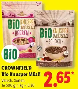 Lidl CROWNFIELD Bio Knusper Müsli Angebot