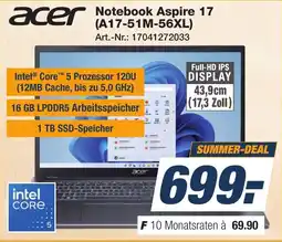 Expert Technomarkt Notebook Aspire 17 Angebot