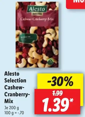 Lidl Alesto Selection Cashew Cranberry Mix 200g Angebot