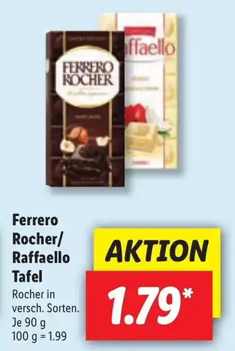 Lidl Ferrero Rocher/Raffaello Tafel 90g Angebot