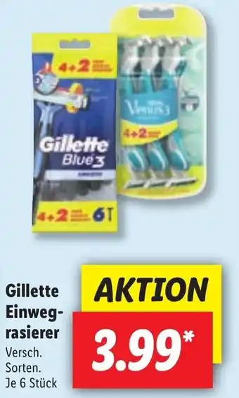 Lidl Gillette Einwegrasierer Angebot