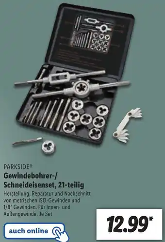 Lidl Parkside Gewindebohrer/Schneideisenset, 21 teilig Angebot