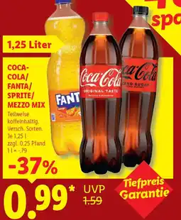 Lidl Coca- cola/ fanta/ sprite/ mezzo mix Angebot