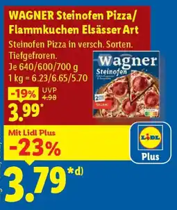 Lidl WAGNER Steinofen Pizza/ Flammkuchen Elsässer Art Angebot