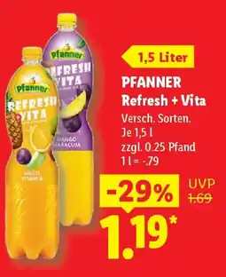 Lidl PFANNER Refresh + Vita Angebot