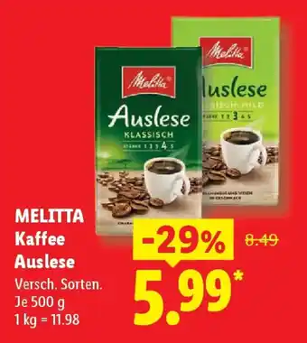Lidl MELITTA Kaffee Auslese Angebot