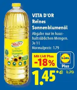 Lidl VITA D'OR Reines Sonnenblumenöl Angebot