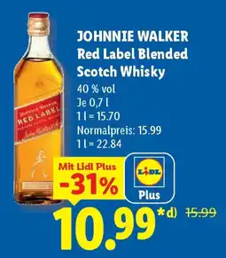 Lidl JOHNNIE WALKER Red Label Blended Scotch Whisky Angebot