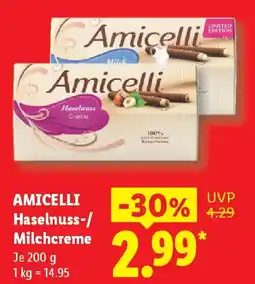 Lidl AMICELLI Haselnuss-/ Milchcreme Angebot