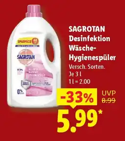 Lidl SAGROTAN Desinfektion Wäsche- Hygienespüler Angebot