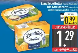 E-Center Landliebe Butter rahmig-frisch oder Die Streichzarte ungesalzen Angebot