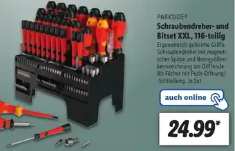 Lidl Parkside Schraubendreher und Bitset XXL, 116 teilig Angebot