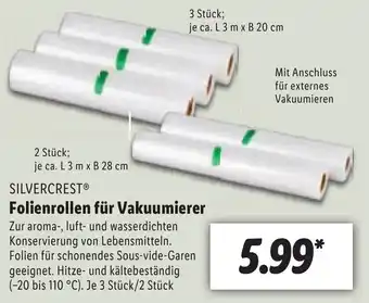 Lidl Silvercrest Folienrollen für Vakuumierer Angebot