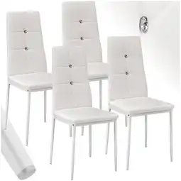 Netto Marken-Discount tectake Set Esszimmerstuhl, gepolstert mit Kunstlederbezug, schlanke Stahlbeine, 40 x 42 x 97 cm Angebot