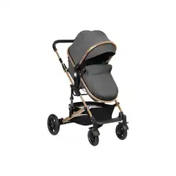 Netto Marken-Discount Kikkaboo Kombikinderwagen Amaia 3in1 i-Size Babyschale umbaubar Federung Tasche dunkelgrau Angebot