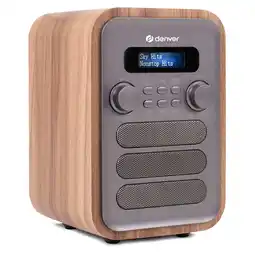 Netto Marken-Discount Denver DAB-48 DAB+/ FM-Radio mit Bluetooth, Holzdesign, dunkelgrau Angebot