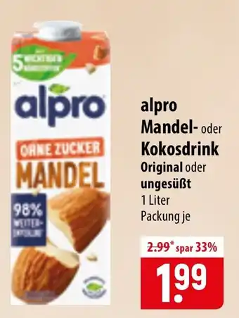 Famila Nord Ost alpro Mandel- oder Kokosdrink Angebot