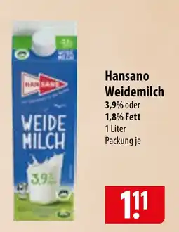 Famila Nord Ost Hansano Weidemilch Angebot