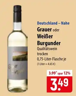 Famila Nord Ost Grauer oder Weißer Burgunder Angebot