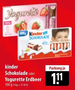 Famila Nord Ost Kinder Schokolade oder Yogurette Erdbeer Angebot