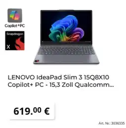 MediaMarkt LENOVO IdeaPad Slim 3 15Q8X10 Copilot+ PC Angebot