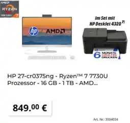 MediaMarkt HP 27-cr0375ng - Ryzen M 7 7730U Prozessor - 16 GB 1 TB - AMD Angebot