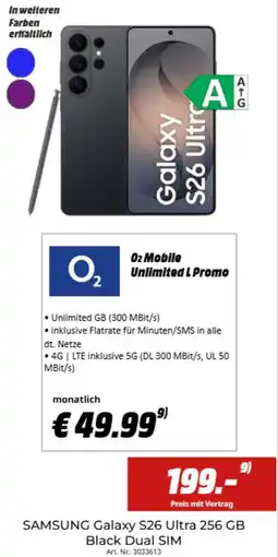 MediaMarkt SAMSUNG Galaxy S26 Ultra 256 GB Angebot