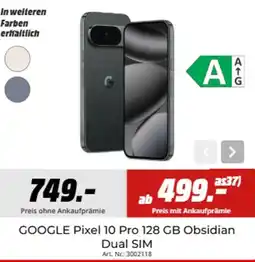 MediaMarkt GOOGLE Pixel 10 Pro 128 GB Obsidian Dual SIM Angebot