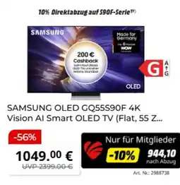 MediaMarkt SAMSUNG OLED GQ55S90F 4K Vision AI Smart OLED TV Angebot