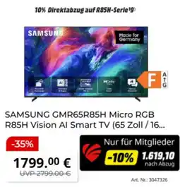 MediaMarkt SAMSUNG GMR65R85H Micro RGB R85H Vision AI Smart TV Angebot